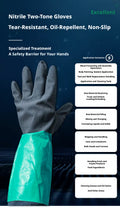 Gants en caoutchouc nitrile noir et vert deux couleurs-L taille-1