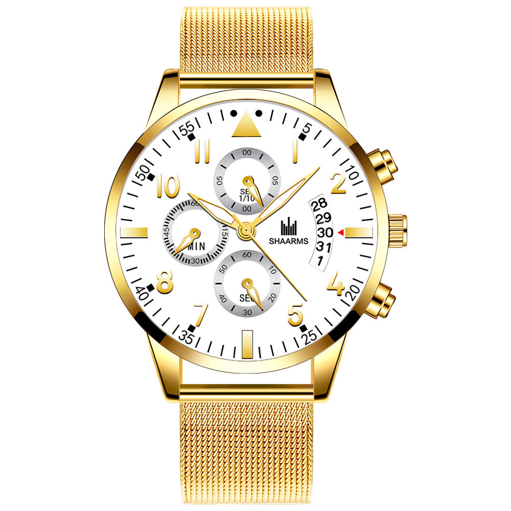 Concept Men's Mesh Strap Calendrier Montres Quartz