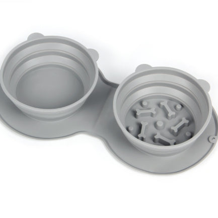 Collapsible Silicone Pet Bowl Dog Food Water and Food Anti-Tip Cat Bowl