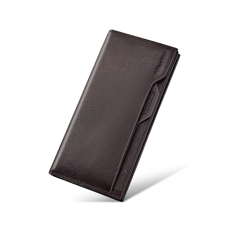 Titulaire du permis de conduire Cowhide Portefeuille de grande capacité