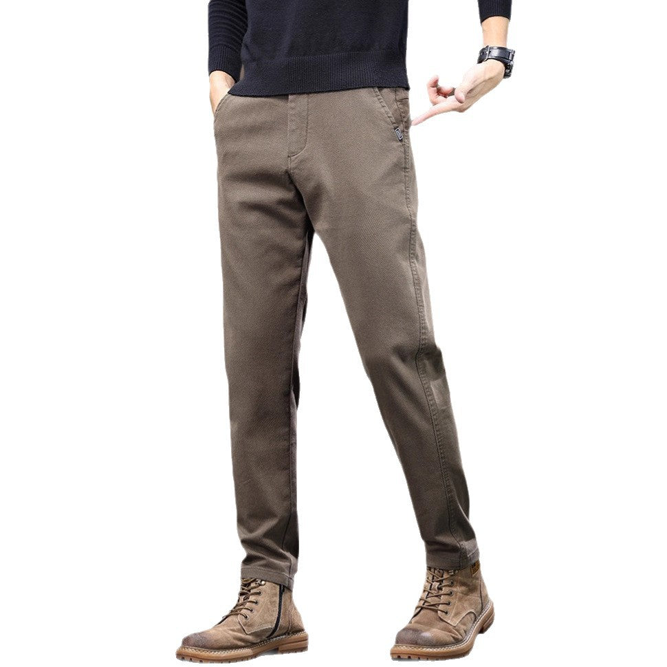 Chaolunbu hommes léger mature pantalons occasionnels droite