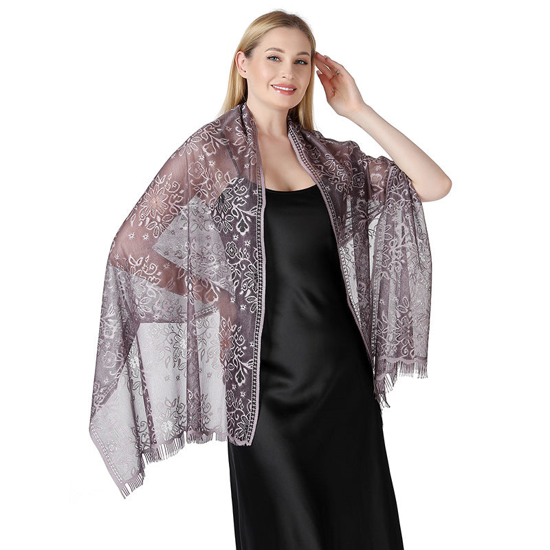 Tie-dye Floral Dentelle Écharpe Châle