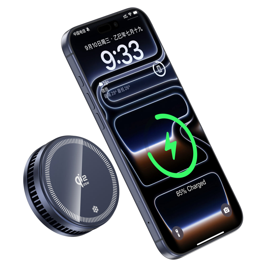 Chargeur compact sans fil 2 en 1 portable et support de refroidissement