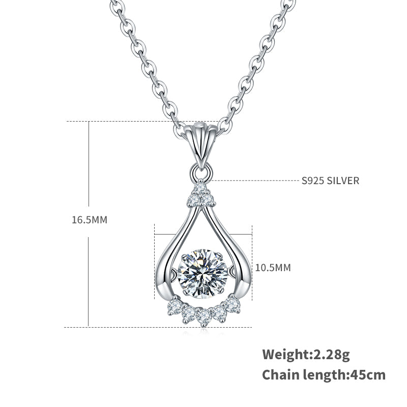 S925 Argent Sterling 0.5ct D Couleur VVS1 Moissanite Teardrop Collier ouvert 45cm Platinu