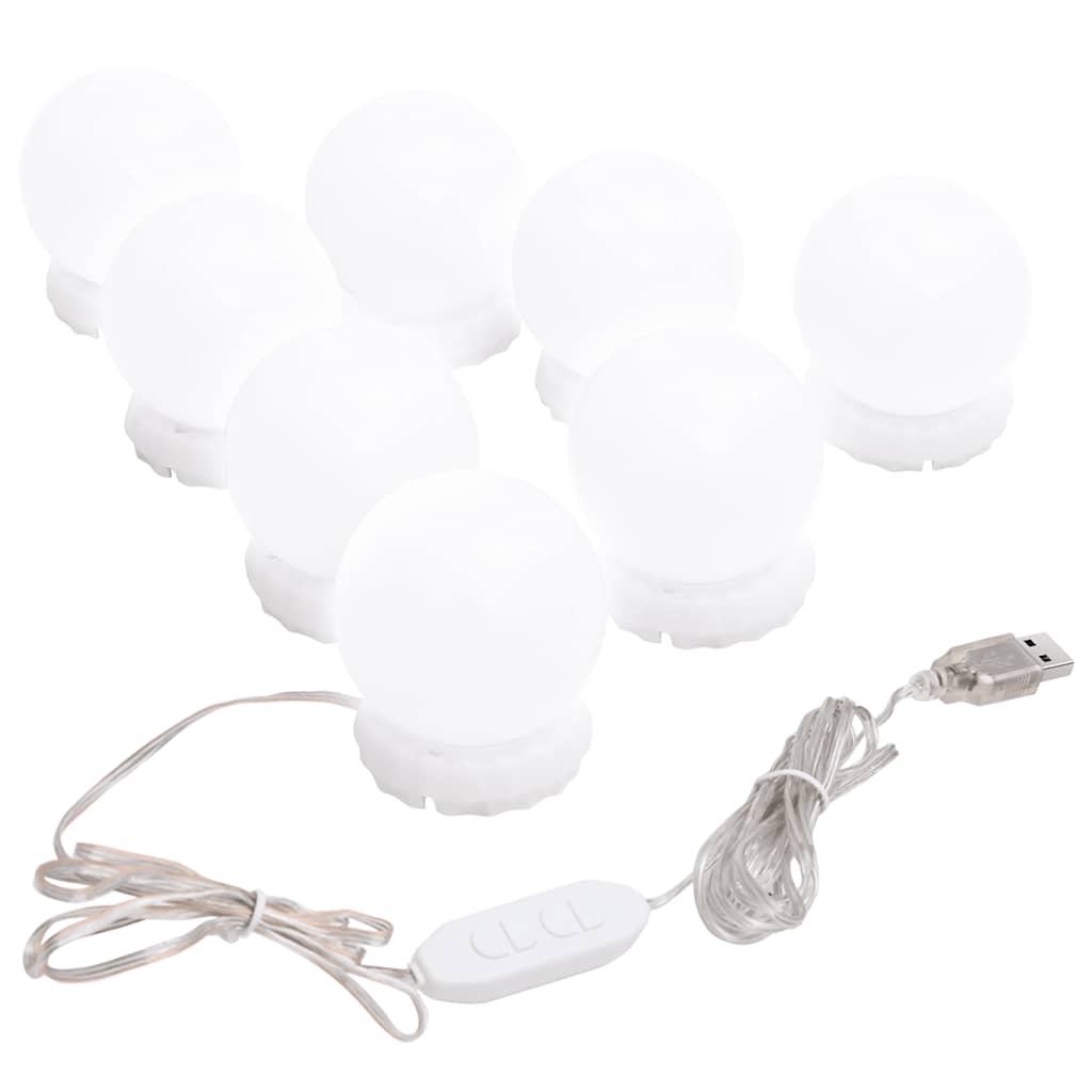 Miroir lumineux avec 8 ampoules LED