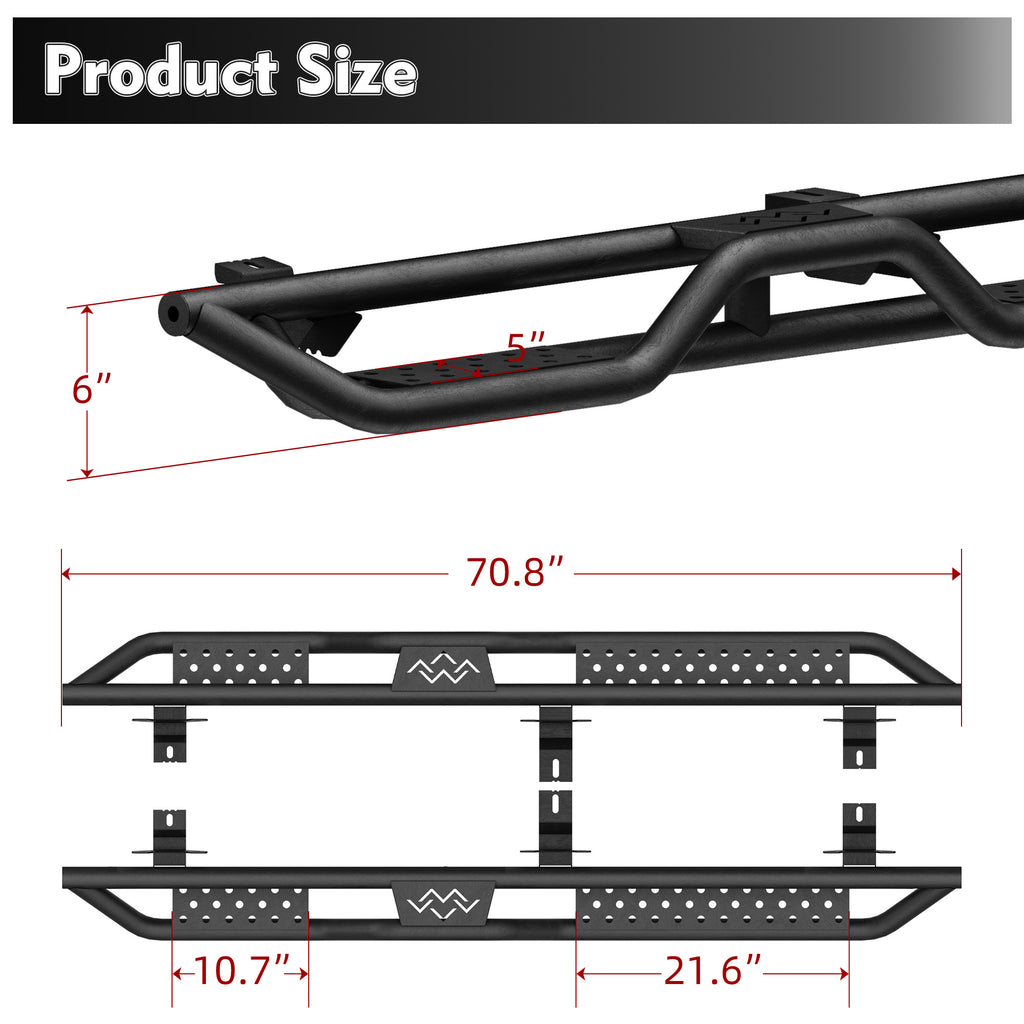 Planches de course Nerf Barres marches latérales pour 07-18 Jeep Wrangler JK Unlimited 4 Door