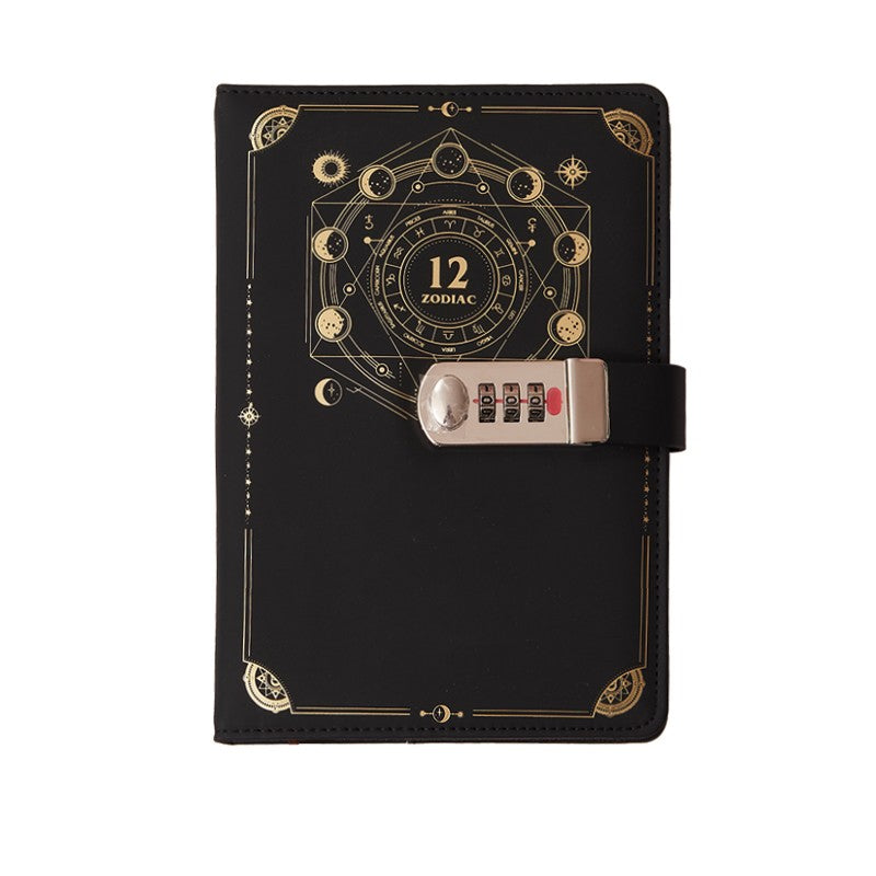 Carnet de mot de passe Carnet de notes avec empreinte de doigt de verrouillage simple Littéraire rétro fille Carnet de notes