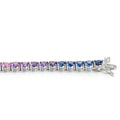 S925 Argent Sterling 5mm Rainbow Lab-Grown Gemstone Bracelet de tennis pour femmes Platinum Pla