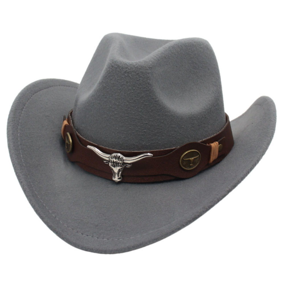 National Style Taureau Tête Décoration Western Cowboy Hat Retro ceinture mode Boucle large