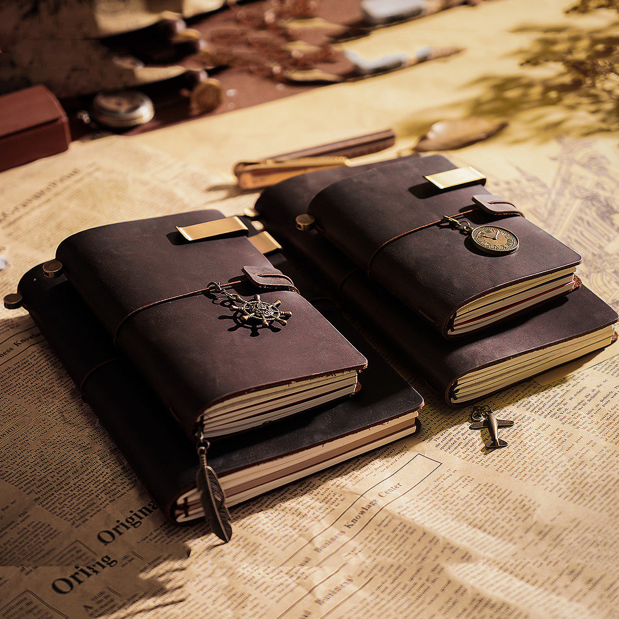 Carnet de voyage Cowhide Leather Journal Vintage