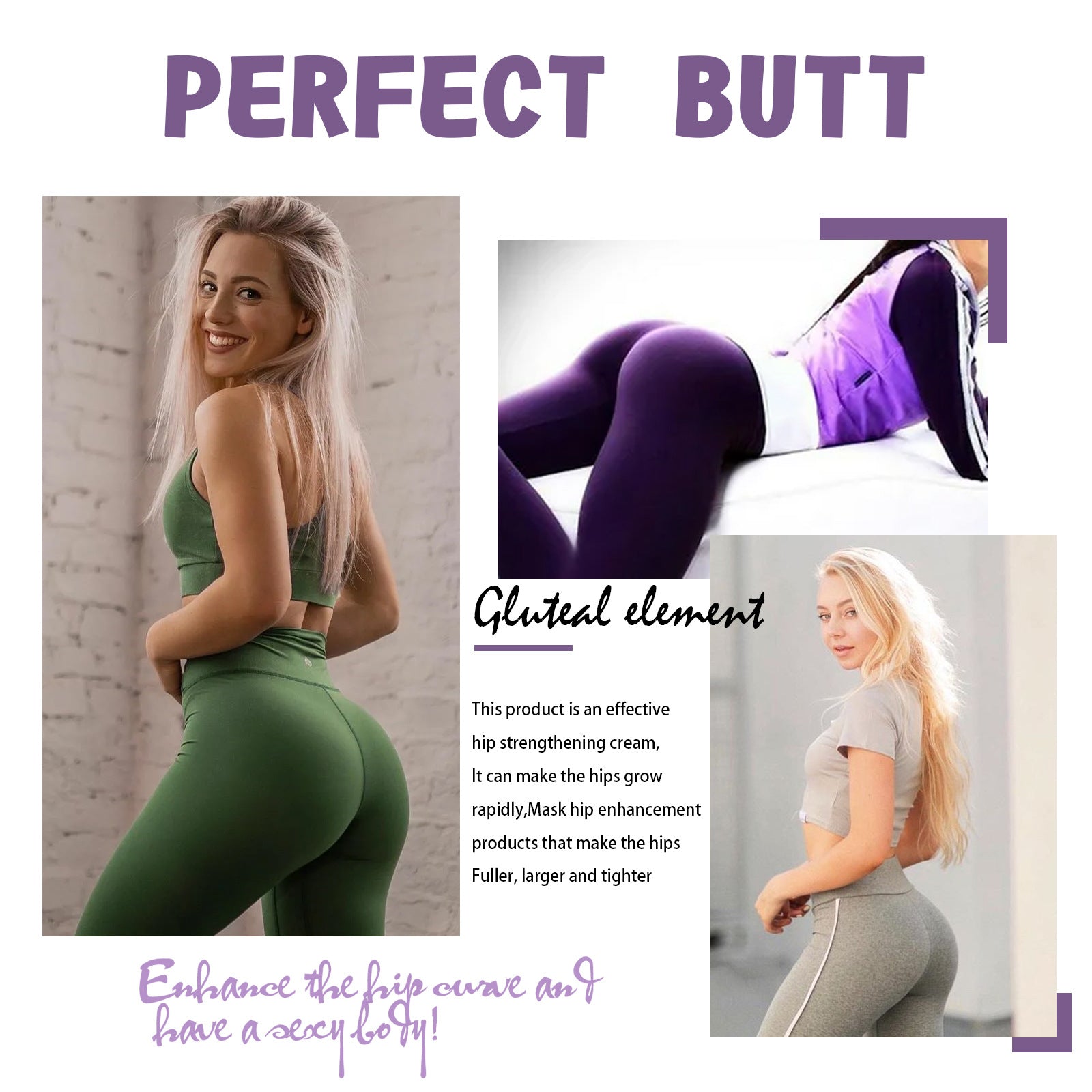 West&Meth Hip Massage Huile essentielle Massage quotidien doux des fesses pour améliorer Les