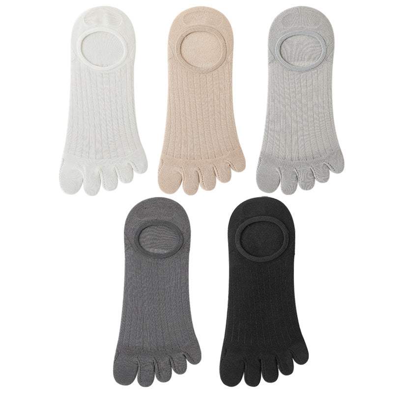 Chaussettes de bateau respirantes à cinq doigts en coton Modal