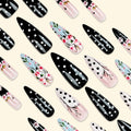 Stickers 24 pièces d'huile d'acrylique pointue allongée pour porter des ongles