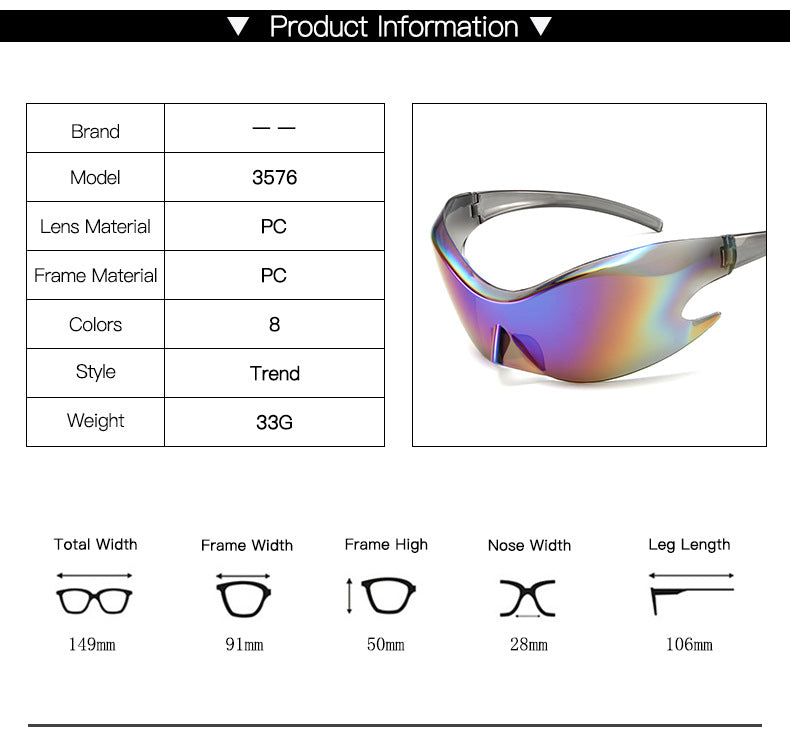 Technologie Sens Futur Style Y2g Lunettes de soleil Rimless Homme et femme