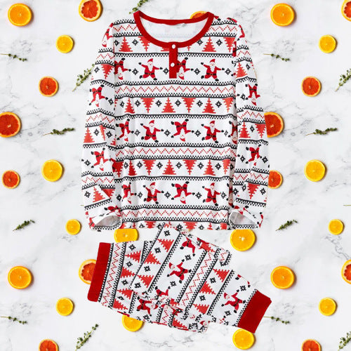 Cou rond à manches longues imprimé pyjama pour parent-enfant de Noël