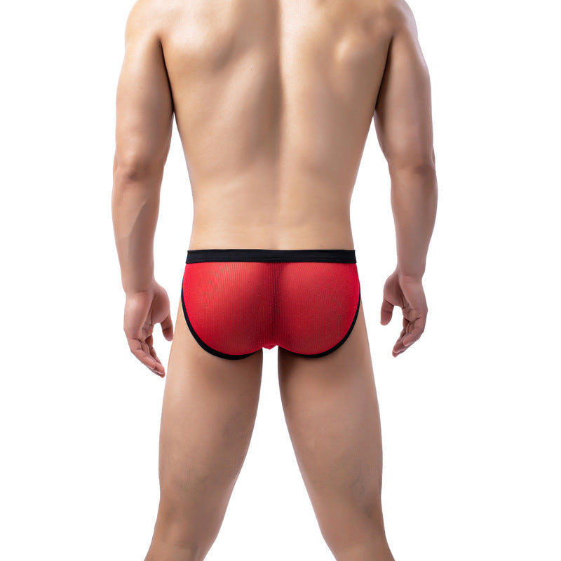 Triangle d'orteil fermé d'or Shorts entièrement transparents pour hommes