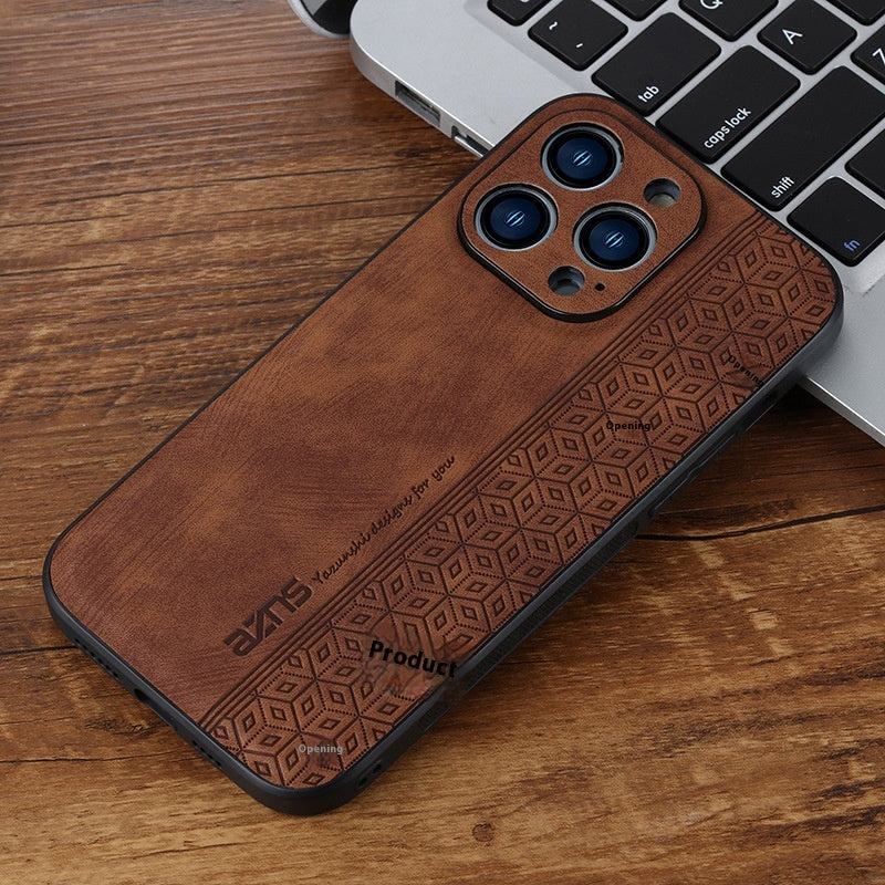 Coque de téléphone Peau d'impression sensible Motif en cuir Résistant aux chutes Shel de protection pour les entreprises