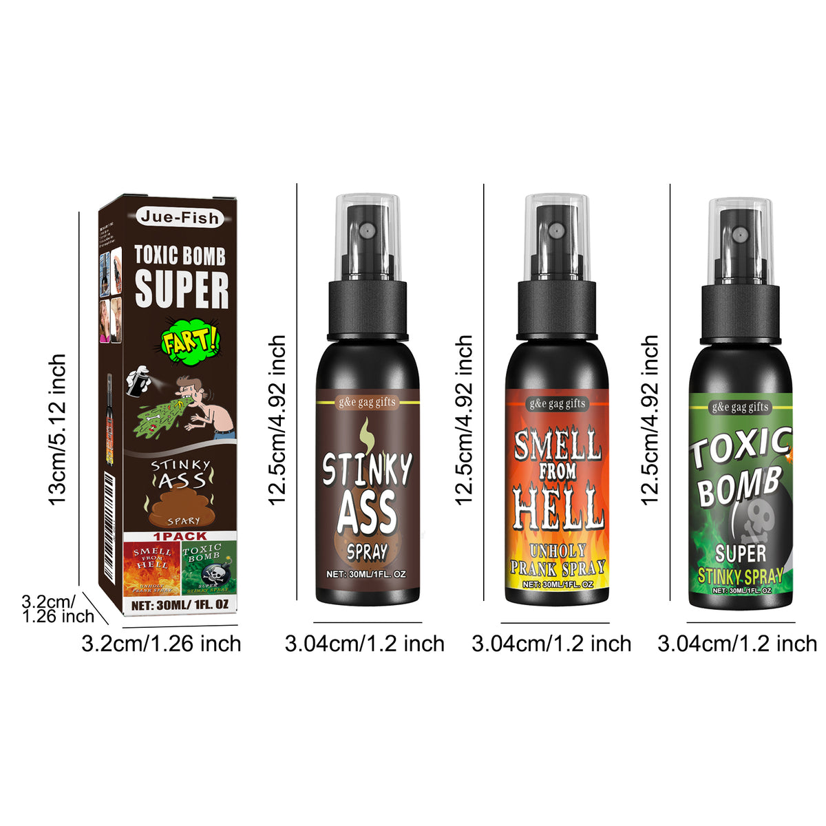 Funny Funny Toy Stink Entertainment Spray Avril Jour de la folie Trick Spray 3 pièces 1 Bo