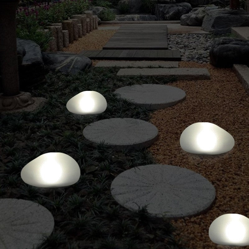 Solar Outdoor Pebble Garden Décoration pelouse paysage pierre nuit lumière