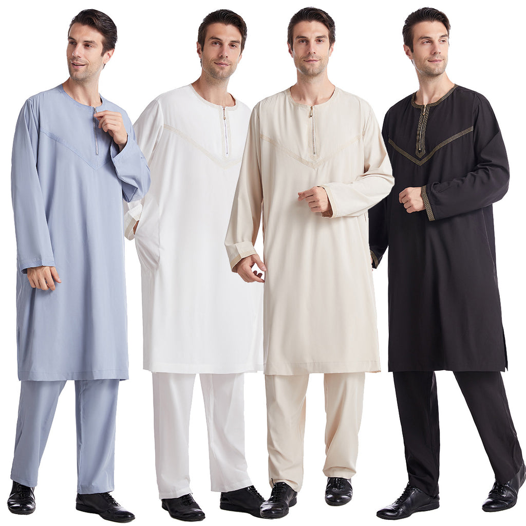 Robe en polyester brodé pour hommes