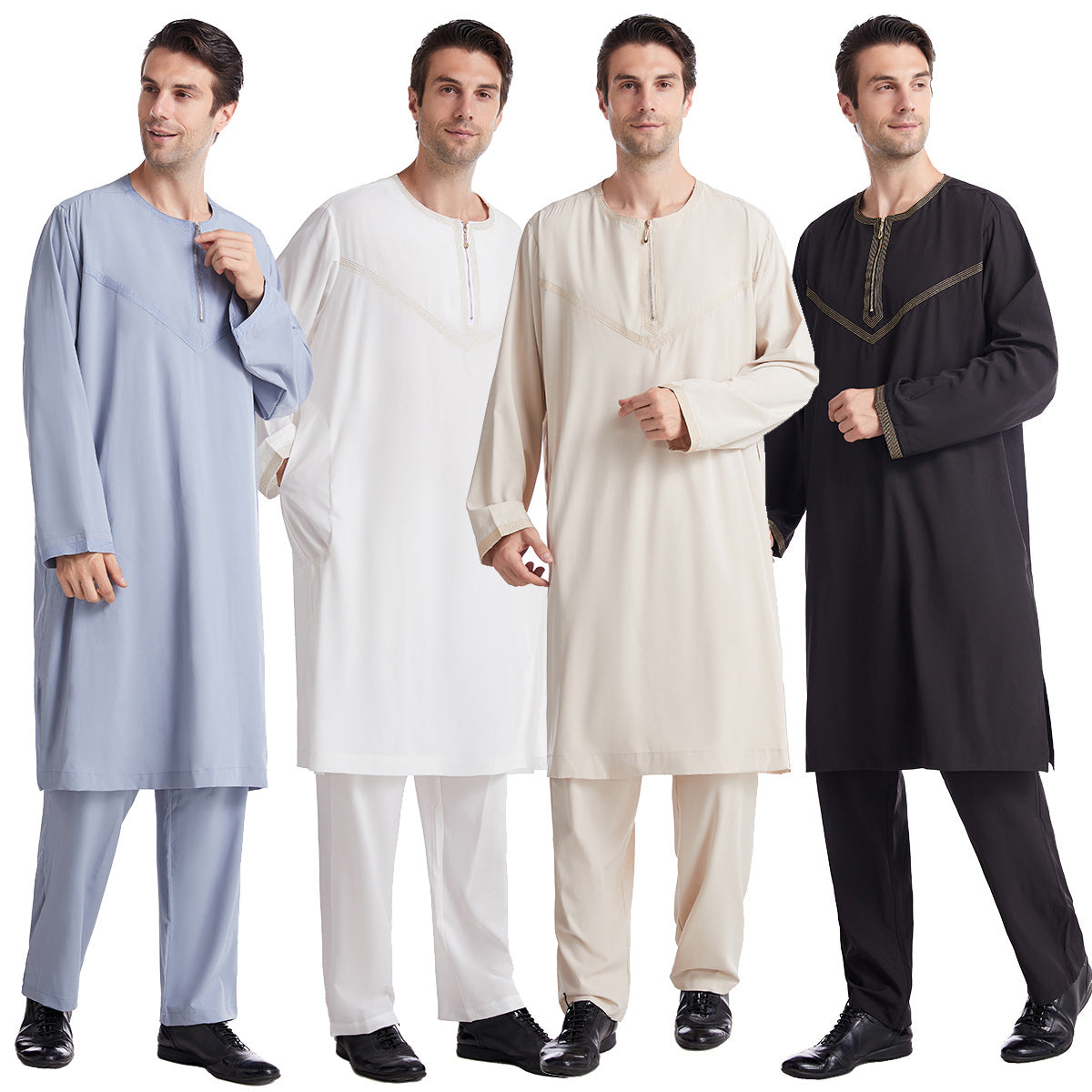 Robe en polyester brodé pour hommes