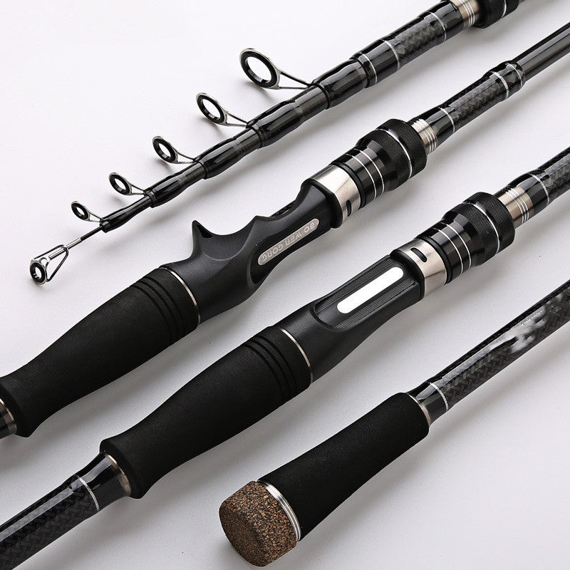 Carbone télescopique ultra léger section courte portable droit tige de pêche Shank
