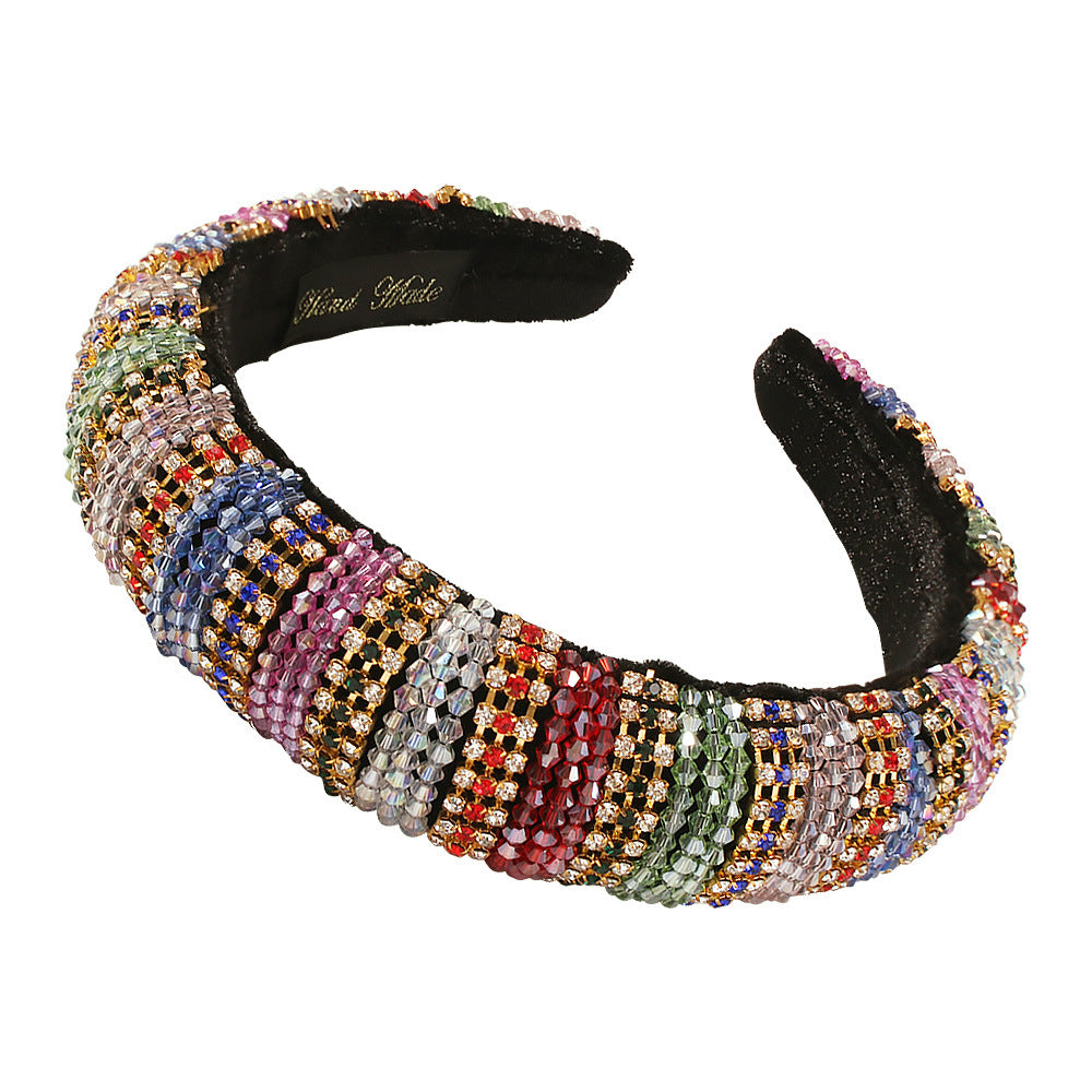 Baroque Couleur Strass Tassel Luxe Prom Catwalk Accessoires pour cheveux de rue