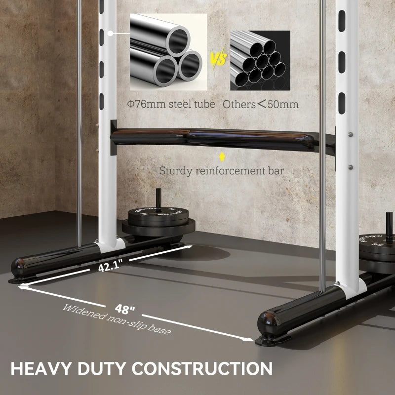 Rack de squat avec barre de traction et barre de Barbell réglable de banc presse multi-fonction poids L