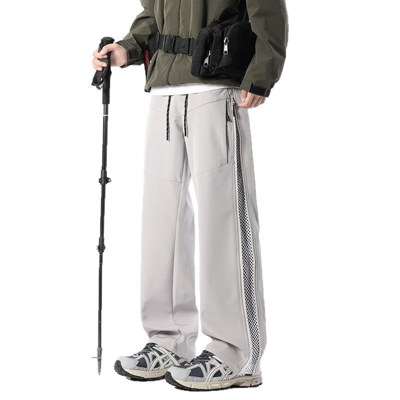 Pantalon en coque souple style américain avec fermeture zippée
