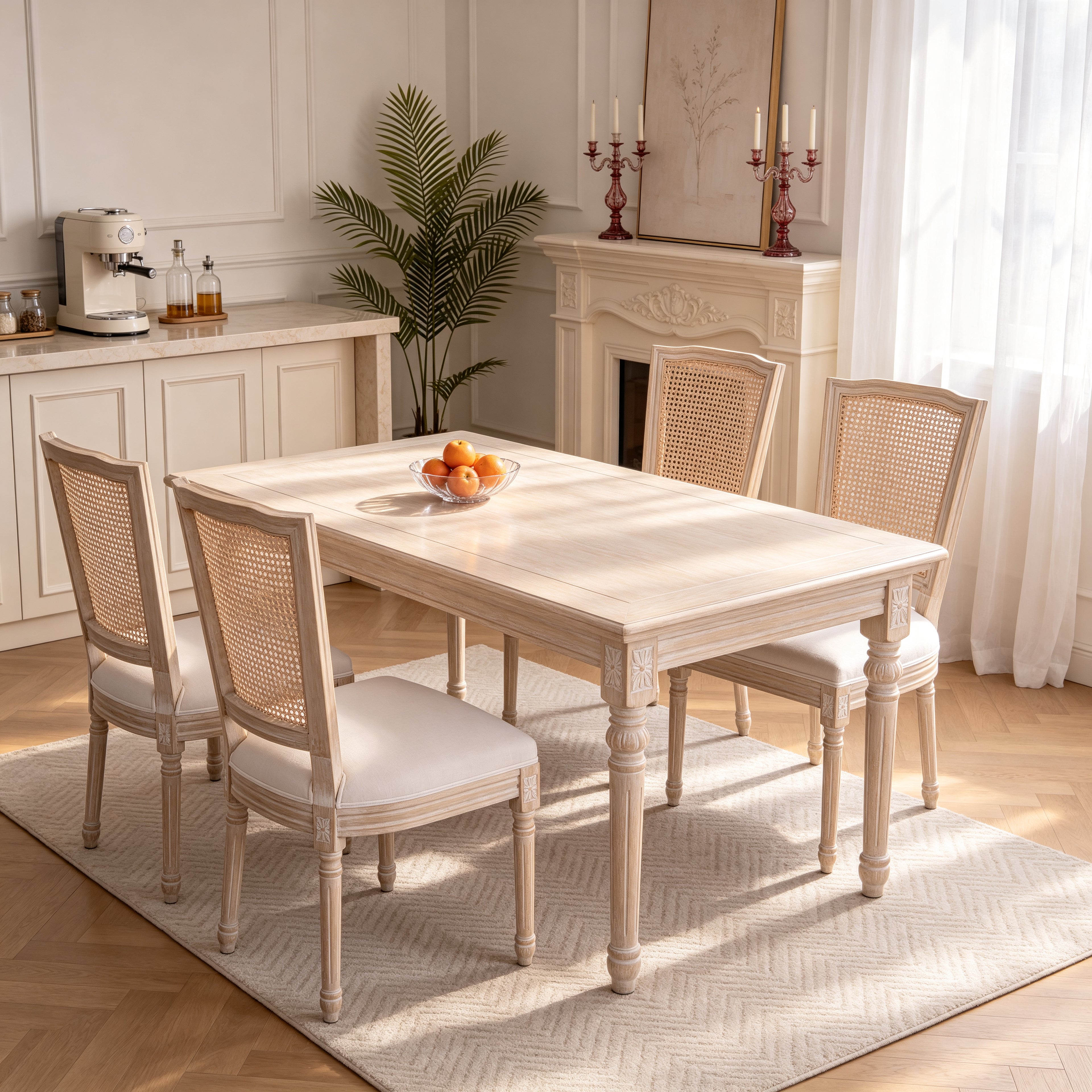 Chaises à manger à la campagne française Ensemble de 2