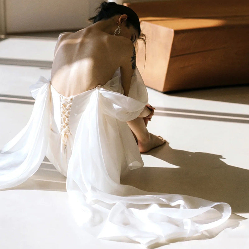 Petite robe de mariée légère courte super fée