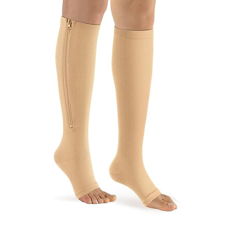 Chaussettes à compression zippées Chaussettes à orteil ouvert