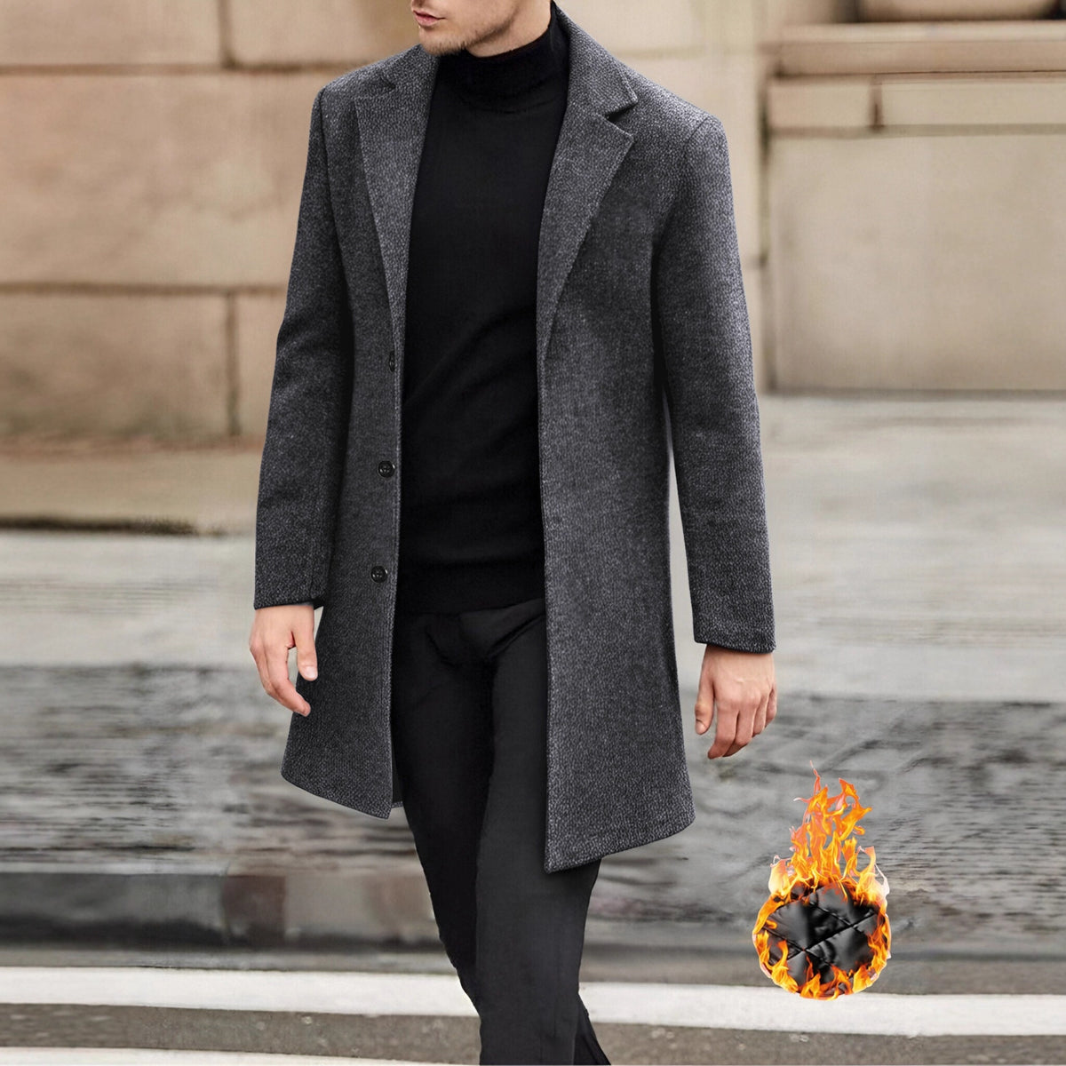 Manteau de Woolen pour brise-vent à laque unique
