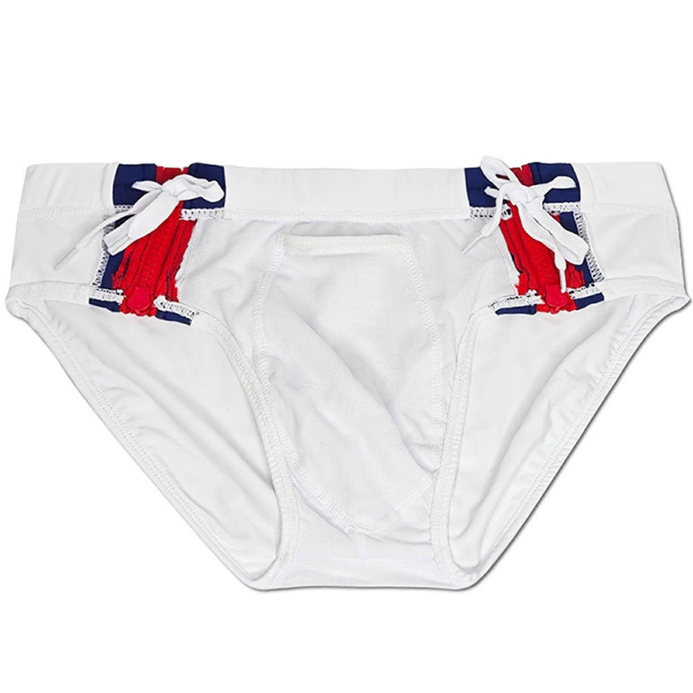 Slip de bain double zipper côté homme de mode
