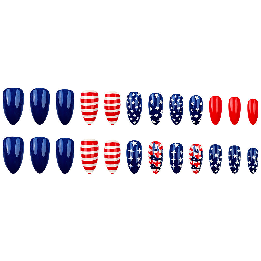 Stickers 24 Pièces de Nail Acrylique Court en forme d'amande