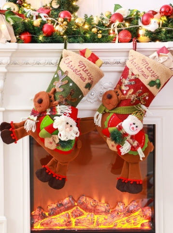 Chaussettes de Noël sac cadeau-vieil homme-1