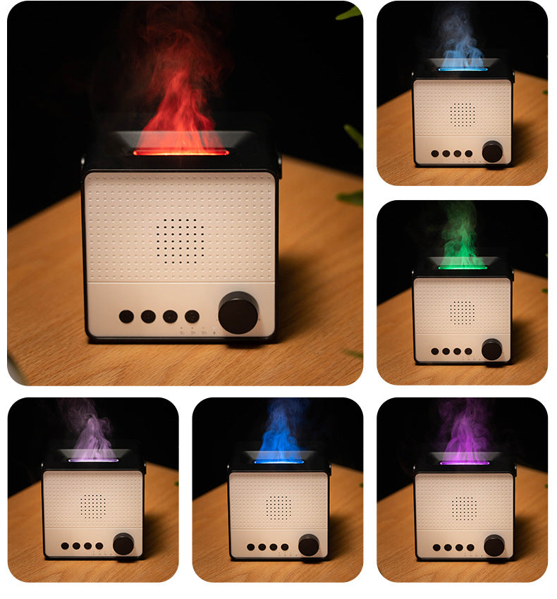 Timing Charger Décompression Flame Aroma Diffuseur Blanc Bruit Haut-parleur Bluetooth