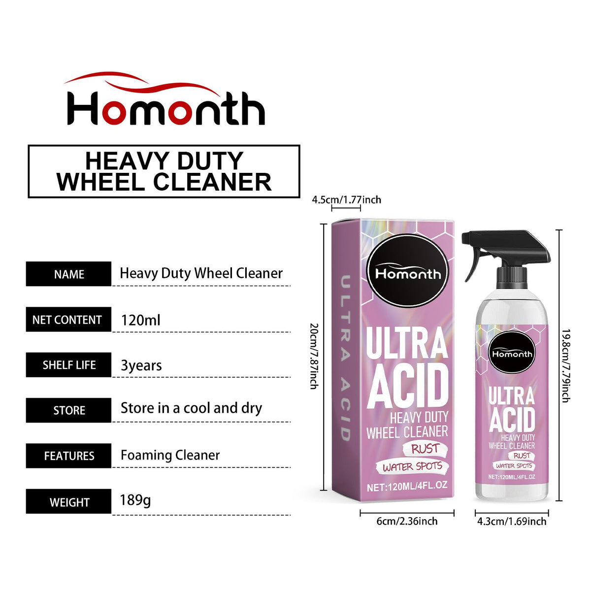 HOMONTH Automotive Wheel Cleaner Spray