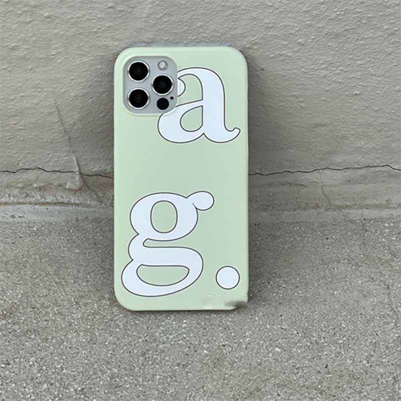 Étui de téléphone mode et simple lettre en plastique