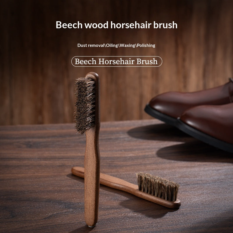 Brosse à chaussures en hêtre de hêtre de hêtre huilé et dépoussiéré