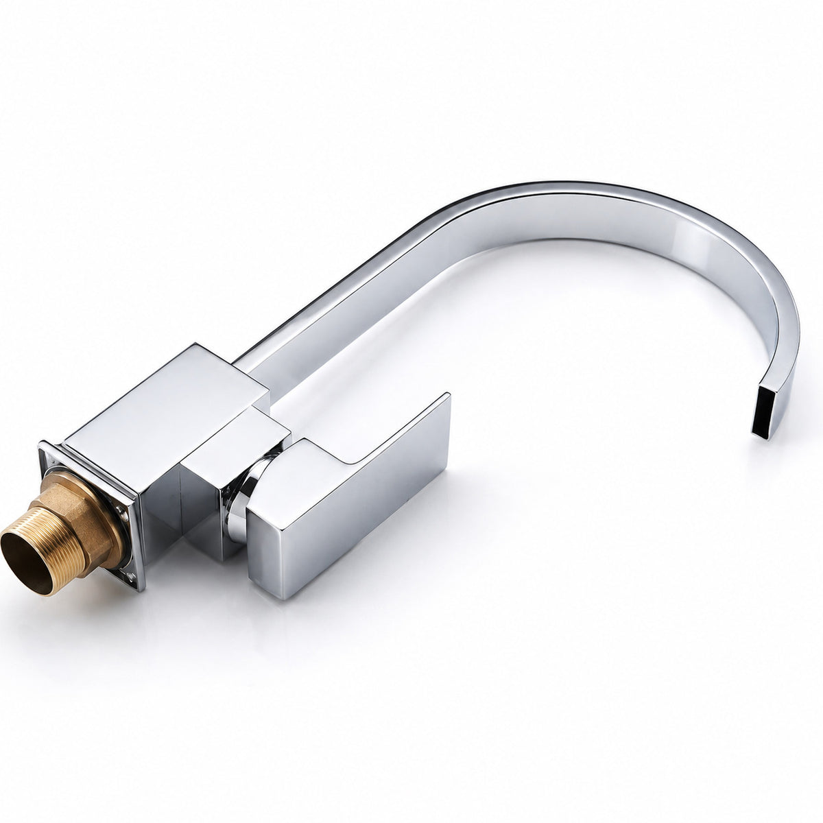 Chrome Kitchen Sink Mixer Tap Waterfall Single Lever Swivel Monobloc
