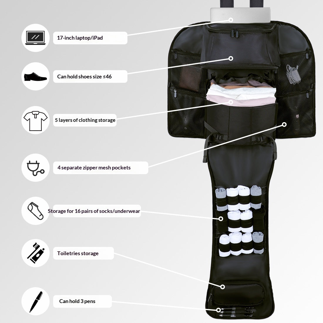Hommes Waterproof Grande capacité