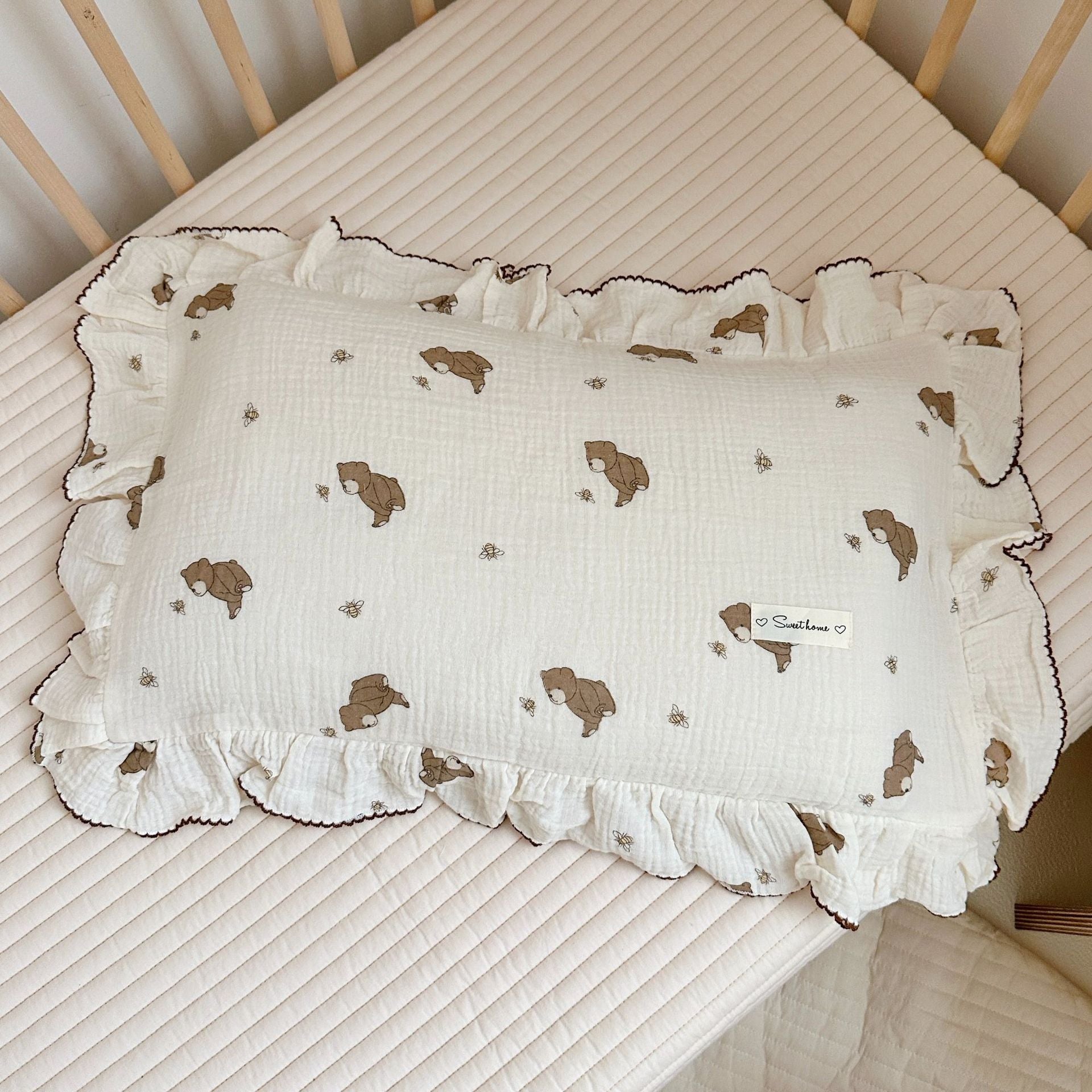 Coussin en coton floral de style coréen Gauze