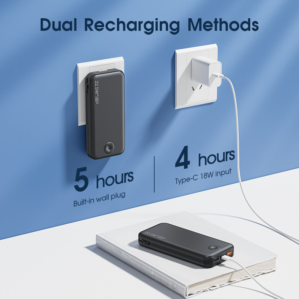 Banque de puissance rechargeable avec recharge rapide et câble