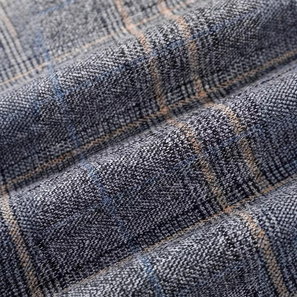 Veste de costume en Plaid pour hommes avec collier