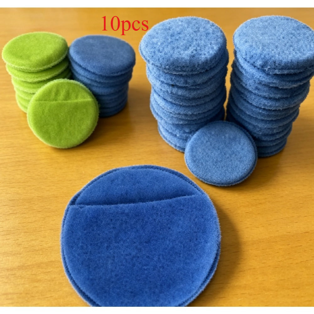 Ensemble d'éponges de polissage à la main de 10 pieces, sans litre en vert