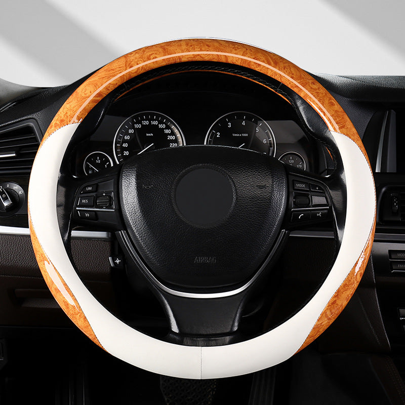 Couverture de volant de voiture Peach Wood Grain All-saison Universal Fit