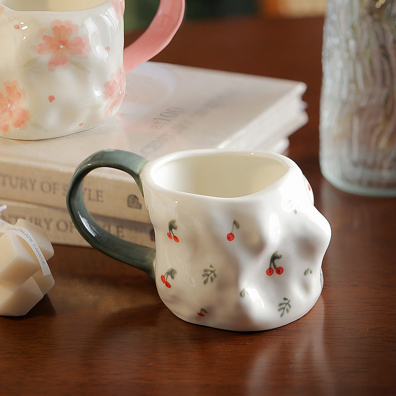 Sous glaçure Tasse en céramique peinte à la main Coupe à grande capacité