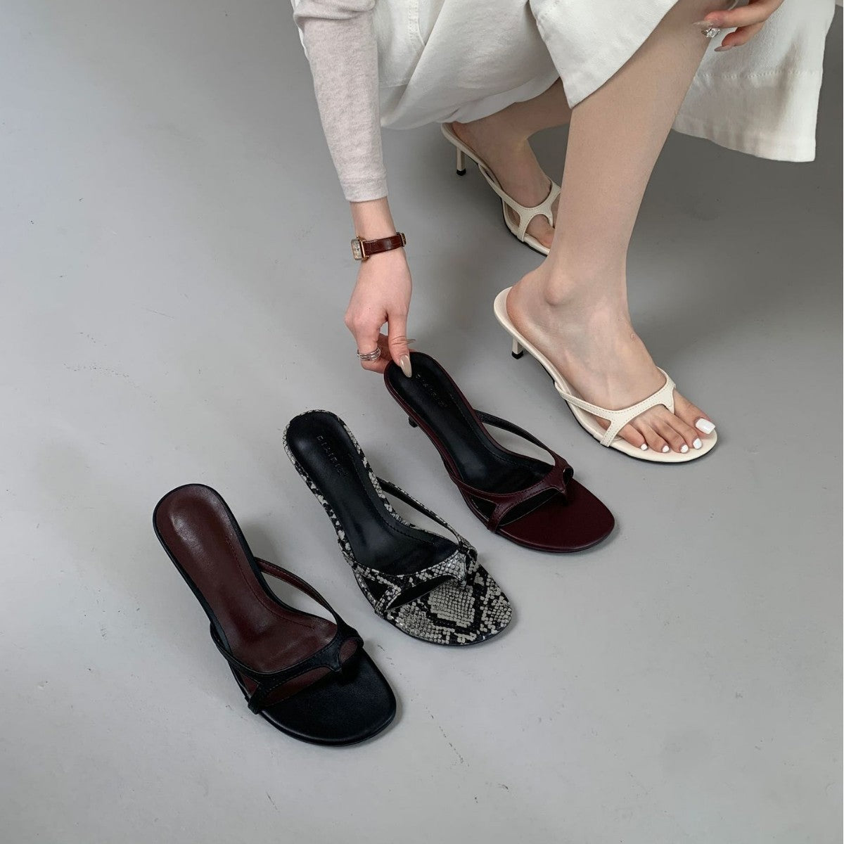 Toe Clip style français Élégantes Sandales à talons hauts
