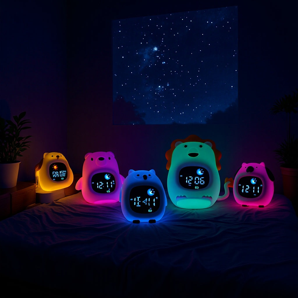 LED bande dessinée animal Lion réveil horloge de nuit